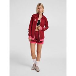 Bluza do piłki ręcznej damska Hummel hml LEAD poly zapinana na zamek. Czerwone bluzy sportowe damskie Hummel, xl, bez wzorów, bez kaptura, na fitness i siłownię. W wyprzedaży za 192.10 zł.