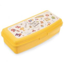 Pojemnik śniadaniowy żółty 21x9,5x5,5cm. Żółte torby i plecaki dziecięce Orion. W wyprzedaży za 17.90 zł.