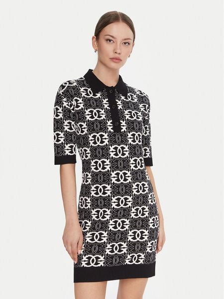 PINKO Sukienka Nothing 106039 A2YD Czarny Regular Fit. Czarne sukienki damskie Pinko, s, bez wzorów, z dzianiny, bez kołnierzyka, bez ramiączek. Za 669.99 zł.