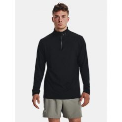 Longsleeve do biegania męski Under Armour Launch Pro 1/4 Zip. Czarne koszulki sportowe męskie Under Armour, m, bez wzorów, bez kołnierzyka, bez ramiączek, do biegania. Za 199.99 zł.
