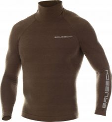 Brubeck LS14200 Bluza męska RANGER WOOL khaki S. Brązowe bluzy męskie Brubeck, m, bez wzorów, bez kaptura. Za 420.32 zł.