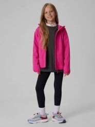 4F Kurtka softshell wiatroodporna membrana 5000 dziewczęca - różowa 140 (9-10 lat). Czerwone kurtki i płaszcze dla dziewczynek 4f, bez wzorów, z materiału, bez kaptura. Za 169.99 zł.