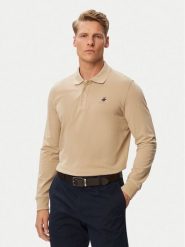 Beverly Hills Polo Club Polo P-SS26M-P424125 Beżowy Regular Fit. Brązowe koszulki polo męskie Beverly Hills Polo Club, l, bez wzorów, z bawełny, bez ramiączek. Za 299.99 zł.