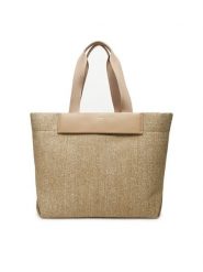 Calvin Klein Torebka Ck Raffia Large Shopper K60K613025 Beżowy. Brązowe torebki shopper damskie Calvin Klein, bez wzorów, z tworzywa sztucznego, bez dodatków. Za 419.99 zł.