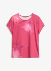 Koszulka. Czerwone t-shirty damskie bonprix, bez wzorów, bez kołnierzyka. Za 37.99 zł.