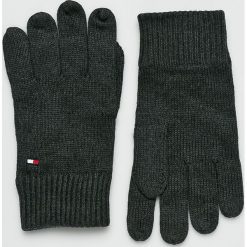 Tommy Hilfiger - Rękawiczki. Czarne rękawiczki męskie Tommy Hilfiger, z bawełny. Za 119.90 zł.