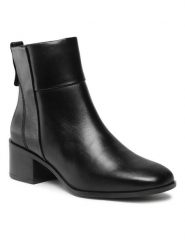 Lasocki Botki RST-MANOLA-04 Czarny. Czarne botki damskie Lasocki, ze skóry, bez obcasa, na słupku, bez zapięcia. Za 269.99 zł.