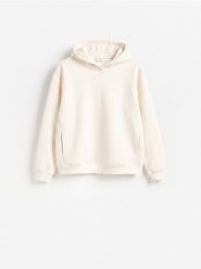 Bluza z kaputrem - złamana biel. Bluzy męskie Reserved, l, bez wzorów, z dzianiny, bez kaptura. Za 139.99 zł.