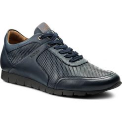 Półbuty BADURA - 3370-M Granat 1104. Niebieskie półbuty na co dzień męskie Badura, z materiału. W wyprzedaży za 229.00 zł.