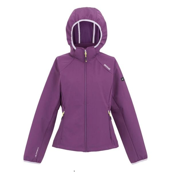 Kurtka softshell turystyczna damska Regatta Bourda. Fioletowe kurtki damskie Regatta, m, bez wzorów, z elastanu, bez kaptura. Za 139.99 zł.
