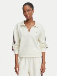 Tommy Hilfiger Bluza Rugby UW0UW06629 Kremowy Relaxed Fit. Białe bluzy damskie Tommy Hilfiger, xs, bez wzorów, z bawełny, bez kaptura. Za 329.99 zł.