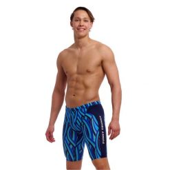 Spodenki do pływania Jammery Funky Trunks Snork City. Niebieskie kąpielówki męskie FUNKY TRUNKS, m, bez wzorów, z elastanu, do pływania. Za 219.00 zł.