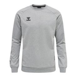 Bluza piłkarska męska Hummel Move Grid bawełniana. Szare bluzy sportowe męskie Hummel, l, bez wzorów, z bawełny, bez kaptura, do piłki nożnej. Za 233.50 zł.