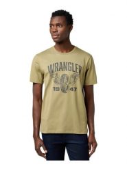 MESKA KOSZULKA WRANGLER AMERICANA TEE ALOE 112371474. T-shirty męskie Wrangler, xl, bez wzorów, bez kołnierzyka. Za 79.99 zł.