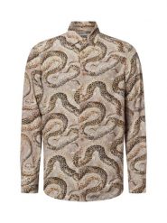 Drykorn koszula casual - Ramis Mężczyźni Modern Fit wiskoza brązowy, S. Brązowe koszule męskie DRYKORN, m, bez wzorów, z wiskozy, casualowe, bez kołnierzyka, bez ramiączek. Za 599.95 zł.