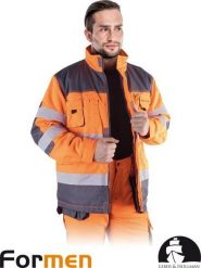 Kurtka męska R.E.I.S. LH-FMNWX-J - Kurtka ochronna ocieplana FORMEN OEKO-TEX Standard 100 - czerwono-stalowo-czarny L. Brązowe kurtki męskie R.E.I.S., l, bez wzorów, bez kaptura. Za 188.70 zł.