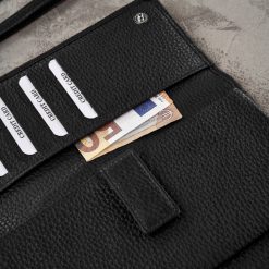 Paolo Peruzzi Portfel damski skórzany duży z miejscem na telefon kopertówka damska czarna T-141-BL. Czarne kopertówki damskie Paolo Peruzzi, bez wzorów. Za 146.94 zł.