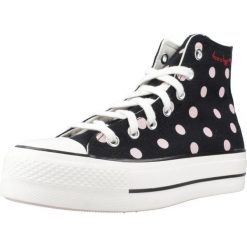 Buty CONVERSE CHUCK TAYLOR ALL STAR LIFT PLATFORM POLKA DOTS Czarny. Czarne trampki i tenisówki damskie Converse, bez wzorów, z tkaniny, retro, bez zapięcia. Za 387.99 zł.