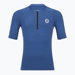 Koszulka rowerowa męska ATTABO TEVRA. Niebieskie koszulki sportowe męskie ATTABO, na lato, m, bez wzorów, z dzianiny, bez kołnierzyka, bez ramiączek, na fitness i siłownię. Za 84.99 zł.