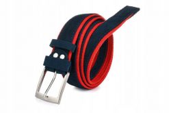 Pasek męski skórzany premium szeroki BELTIMORE A54 : Kolory - czerwony, Rozmiar pasków - r.85-100 cm. Czerwone paski damskie Beltimore, bez wzorów, z materiału. Za 59.90 zł.