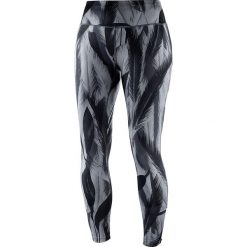 Legginsy "Agile" w kolorze czarno-szarym do biegania. Czarne legginsy damskie Salomon, xs, bez wzorów, z materiału, climacool (adidas). W wyprzedaży za 131.95 zł.