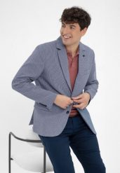 Marynarka bawełniana jednorzędowa JB-TENDER. Niebieskie marynarki męskie Volcano, bez wzorów, z bawełny, eleganckie. Za 349.99 zł.