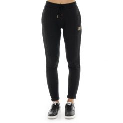 Bluza z sznurek regulacyjny na co dzień na siłownię. Czarne bluzy damskie LEONE 1947 APPAREL, bez wzorów, z elastanu, bez kaptura. W wyprzedaży za 164.19 zł.