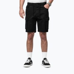 Spodenki męskie Pitbull Proctor Drawstring Cargo. Czarne szorty męskie PITBULL, m, bez wzorów, z bawełny. Za 179.99 zł.