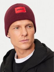 Hugo Czapka Xaff 50496011 Bordowy. Czerwone rękawiczki męskie Hugo, na zimę, bez wzorów, z materiału. Za 269.99 zł.