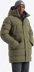 Kurtka męska Ombre Outdoorowa długa męska kurtka parka oliwkowa V4 OM-JALJ-0201 S. Zielone kurtki męskie Ombre, m, bez wzorów, bez kaptura. Za 699.99 zł.