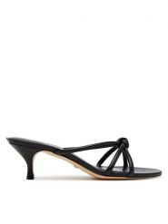 Guess Klapki FLJGARLEA03 Czarny. Czarne klapki damskie Guess, z aplikacjami, ze skóry, bez obcasa. Za 317.00 zł.