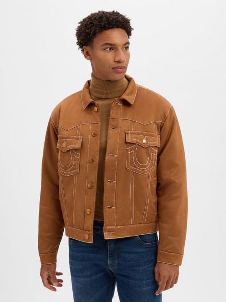 True Religion Kurtka Mężczyźni brązowy, XL. Brązowe kurtki męskie True Religion, m, bez wzorów, eleganckie, bez kaptura. Za 999.95 zł.