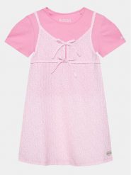 Guess Sukienka codzienna J4GK20 K8GF0 Różowy Regular Fit. Czerwone sukienki dla dziewczynek Guess, z aplikacjami, z bawełny, bez ramiączek. Za 199.99 zł.