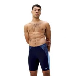 Spodenki Pływackie Męskie Speedo End+ Max Splice Mid Jam. Niebieskie kąpielówki męskie Speedo, m, bez wzorów, do pływania. Za 239.99 zł.