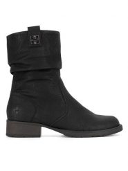 Rieker Botki Z9583-00 Czarny. Czarne botki damskie Rieker, z tworzywa sztucznego, bez obcasa, na płaskiej podeszwie, bez zapięcia. Za 303.99 zł.