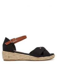 Tommy Hilfiger Espadryle T3A7-33801-0048 S Czarny. Czarne sandały damskie Tommy Hilfiger, bez wzorów, z materiału, bez obcasa, bez zapięcia. Za 209.99 zł.