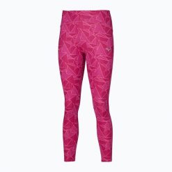 Legginsy do biegania damskie Mizuno 7/8 Printed. Czerwone legginsy damskie Mizuno, s, bez wzorów, z elastanu, do biegania. Za 98.99 zł.