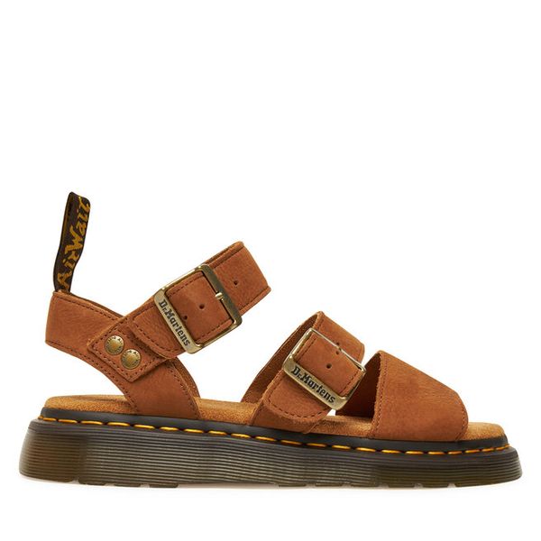 Sandały Dr. Martens. Brązowe sandały damskie Dr. Martens, bez wzorów, bez obcasa, na płaskiej podeszwie, bez zapięcia. Za 559.99 zł.