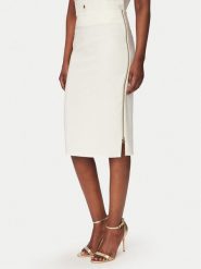 Rinascimento Spódnica ołówkowa CFC0127985003 Biały Slim Fit. Białe spódnice damskie Rinascimento, m, bez wzorów, z syntetyku, ołówkowe. Za 379.99 zł.