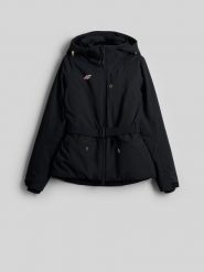 4F Kurtka narciarska membrana 10000 damska - czarna XL. Czarne kurtki damskie 4f, m, bez wzorów, bez kaptura, narciarskie. Za 699.99 zł.