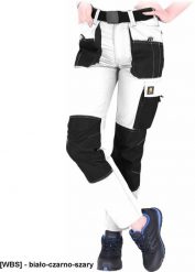 OX-FIO-T - Spodnie ochronne do pasa FIO, damskie - biało-czarno-szary 56. Białe spodnie materiałowe damskie Reis, bez wzorów. Za 98.95 zł.