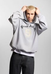 Bluza sportowa męska Prosto Nine z kapturem. Szare bluzy męskie Prosto., m, bez wzorów, z bawełny, z kapturem, do piłki nożnej. Za 292.99 zł.