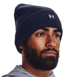 Czapka zimowa męska Under Armour Halftime Cuff. Niebieskie czapki i kapelusze męskie Under Armour, na zimę, bez wzorów. Za 105.85 zł.
