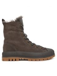 EMU Australia Trzewiki Nomad Wanderer W13388 Szary. Szare botki damskie Emu Australia, ze skóry, bez obcasa, na płaskiej podeszwie, bez zapięcia. Za 774.99 zł.