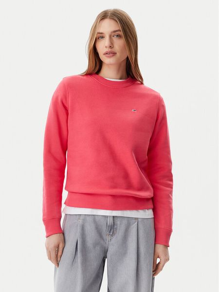Tommy Jeans Bluza Flag DW0DW19959 Różowy Regular Fit. Czerwone bluzy damskie Tommy Jeans, s, bez wzorów, z jeansu, bez kaptura. Za 289.99 zł.
