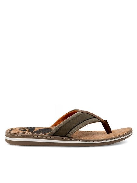 Rieker Japonki 21095-54 Zielony. Zielone klapki męskie Rieker, z syntetyku. Za 269.99 zł.