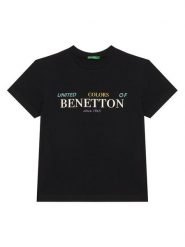 United Colors Of Benetton T-Shirt 3I1XC10Q4 Czarny Regular Fit. Czarne t-shirty dla chłopców United Colors Of Benetton, bez wzorów, z bawełny, bez ramiączek. Za 59.99 zł.