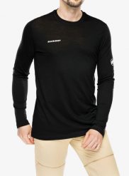 Bluza męska Mammut Tree Wool FL Longsleeve. Czarne bluzki z długim rękawem męskie Mammut, l, bez wzorów, z lyocellu, eleganckie, bez kołnierzyka. Za 482.60 zł.