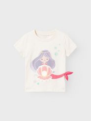 NAME IT T-Shirt Zuzzie 13226878 Biały Regular Fit. Białe t-shirty i topy dla dziewczynek Name it, bez wzorów, z bawełny, bez ramiączek. Za 49.99 zł.