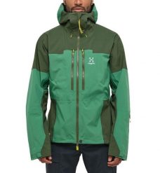 Męska Kurtka Alpinistyczna GORE-TEX Pro Wodoodporna Spitz. Brązowe kurtki męskie Haglöfs, l, bez wzorów, z gore-texu, bez kaptura. Za 1,299.00 zł.